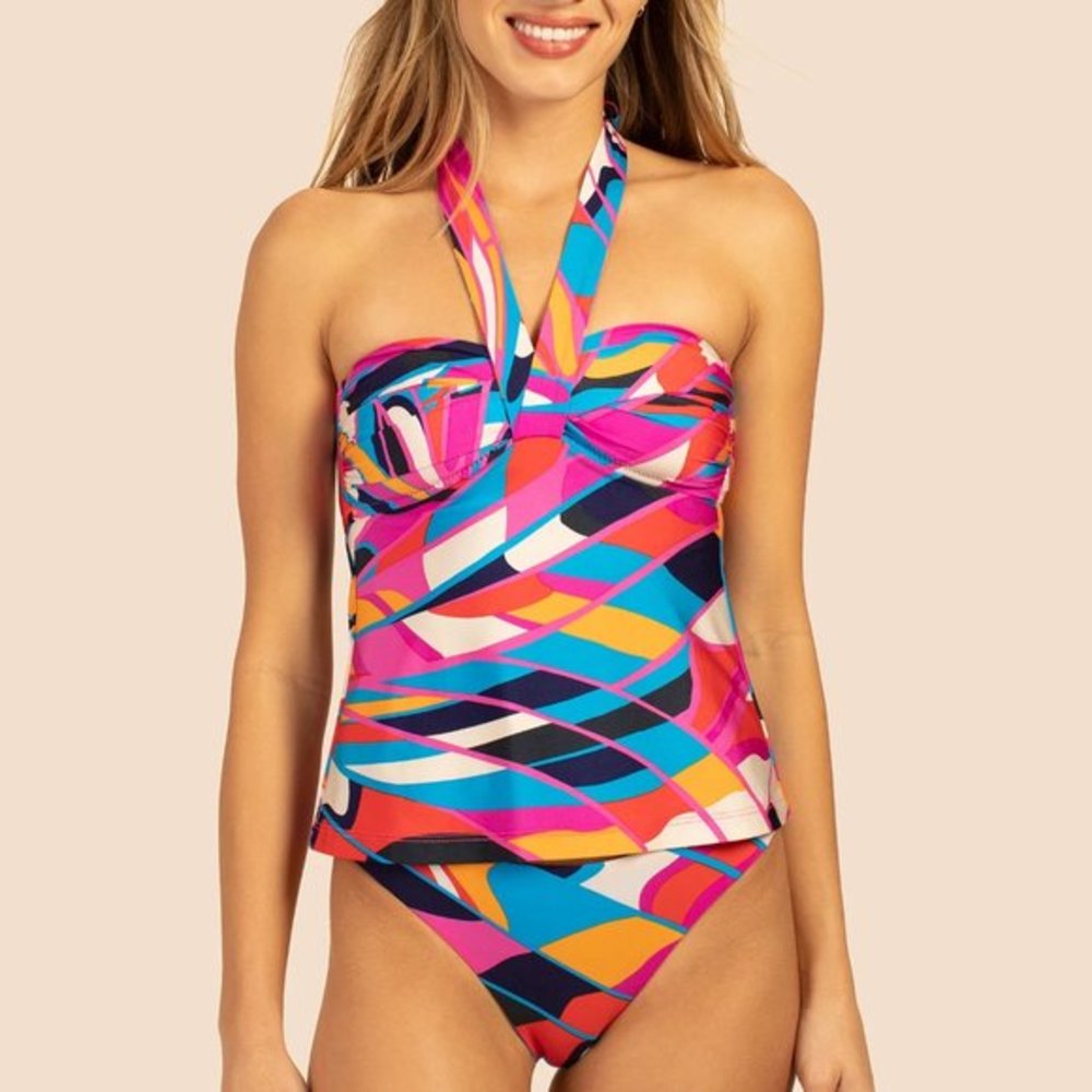 Trina Turk Rio Convertible Tankini and Reversible High Waist Bottom Multicolor 4